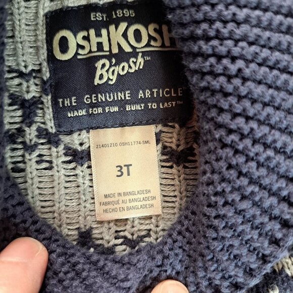 OshKosh B'Gosh Baby Boys Size 3T Lot Of 2 Sweater And Vest Wool Cotton Blend... - Picture 3 of 10